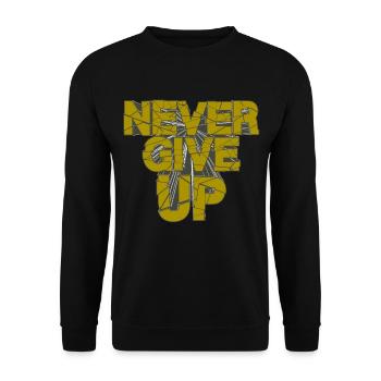 N'abandonnez jamais - Sweat-shirt Unisexe - noir - Devant - Alina (178cm) & Michal (187cm)