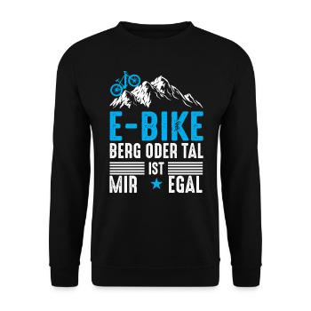 E Bike E-Bike Sprüche Geschenk - Unisex Pullover - Schwarz - Vorne - Alina (178cm) & Michal (187cm)