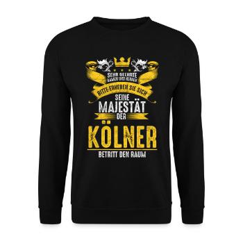 Kölner Kölle Domstadt - Unisex Pullover - Schwarz - Vorne - Alina (178cm) & Michal (187cm)