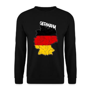 Allemagne Carte Drapeau Allemand Allemagne - Sweat-shirt Unisexe - noir - Devant - Alina (178cm) & Michal (187cm)
