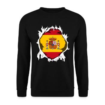 Spain flag on chest España Spain gift - Unisex Sweatshirt - black - Front - Alina (178cm) & Michal (187cm)