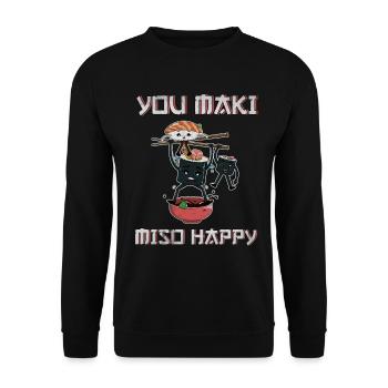 Sushi japan asian cuisine food rice gift - Unisex Sweatshirt - black - Front - Alina (178cm) & Michal (187cm)