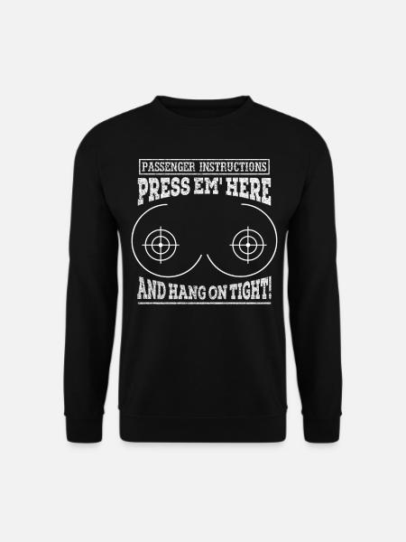 Passenger Instruction Press Em Here And Hang On - Unisex Pullover - Schwarz