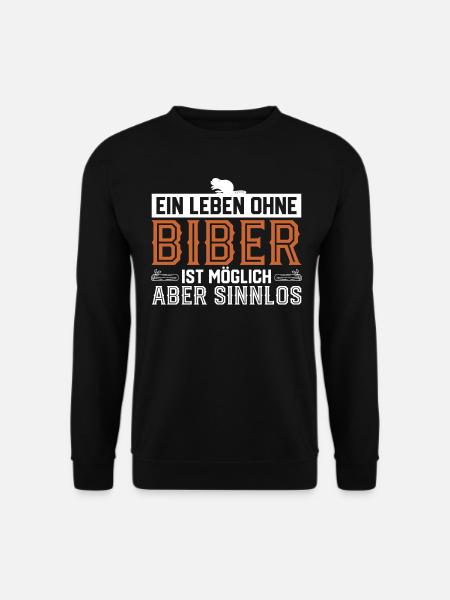 Baumstamm Nagetier Biber Castoridae Geschenk - Unisex Pullover - Schwarz