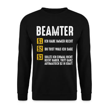 Beamter Beruf Geschenk - Unisex Pullover - Schwarz - Vorne - Alina (178cm) & Michal (187cm)