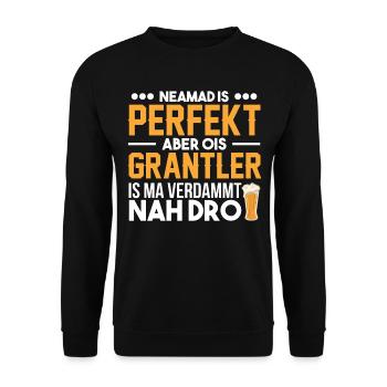 Grantln Grantler Granteln Bayrisch Geschenk - Unisex Pullover - Schwarz - Vorne - Alina (178cm) & Michal (187cm)
