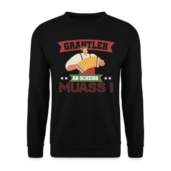 Bayern Grantler Bayrisch Grantln Geschenk - Unisex Pullover - Schwarz - Vorne - Alina (178cm) & Michal (187cm)