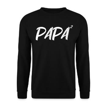 werdender Vater zweifacher Papa 2 Zwillinge - Unisex Pullover - Schwarz - Vorne - Alina (178cm) & Michal (187cm)