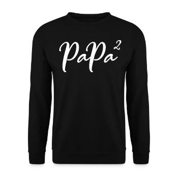 Vater zweifacher Papa 2 Zwillinge - Unisex Pullover - Schwarz - Vorne - Alina (178cm) & Michal (187cm)