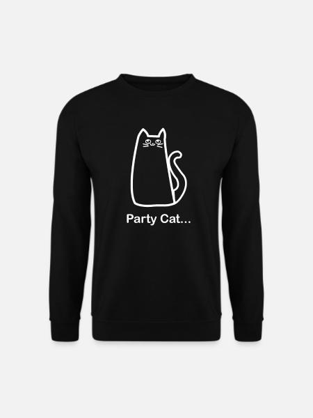 Cute Party Cat Funny Gift - Unisex Sweatshirt - black