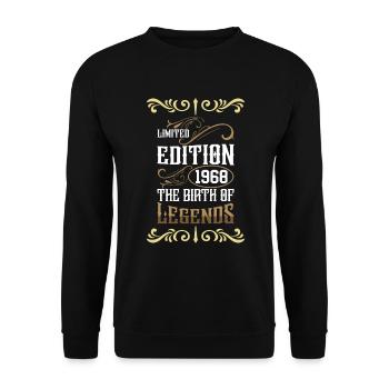 Geburtstag 1968 - Unisex Pullover - Schwarz - Vorne - Alina (178cm) & Michal (187cm)