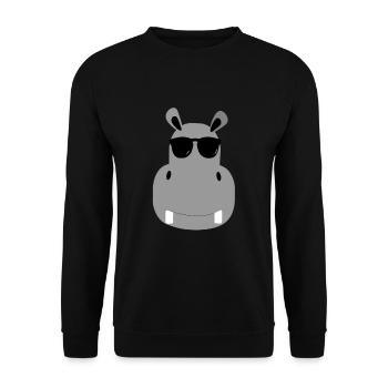 hippo - Unisex Sweatshirt - black - Front - Alina (178cm) & Michal (187cm)