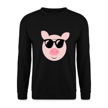 Pig - Unisex Sweatshirt - black - Front - Alina (178cm) & Michal (187cm)