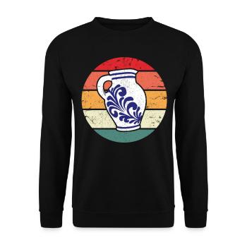 Bembel Vintage Hessen Frankfurt Ebbelwoi cider - Unisex Sweatshirt - black - Front - Alina (178cm) & Michal (187cm)