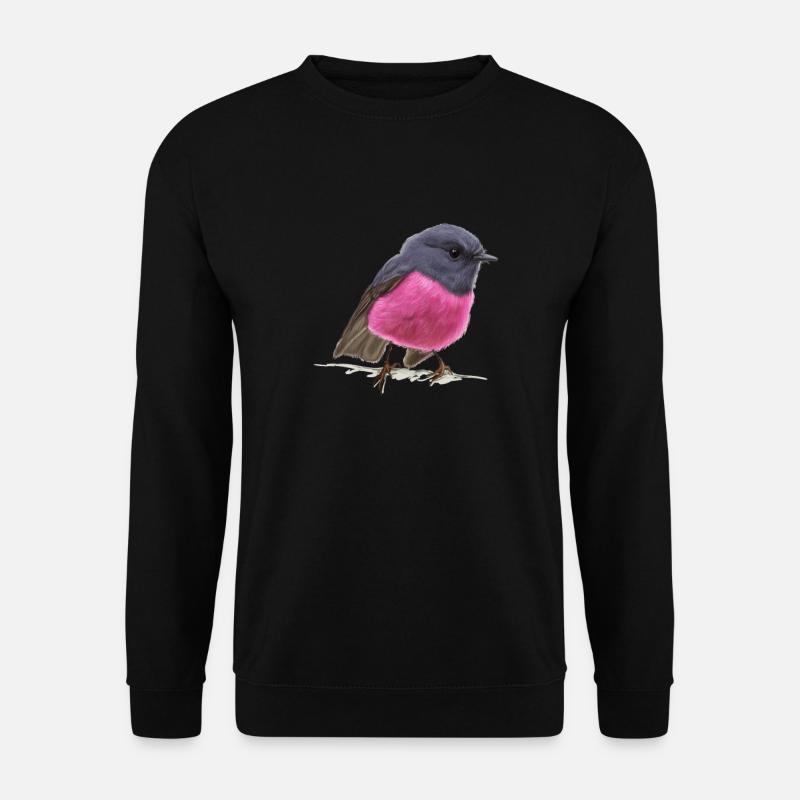coole Vogel Pink Robin Geschenkidee - Unisex Pullover - Schwarz