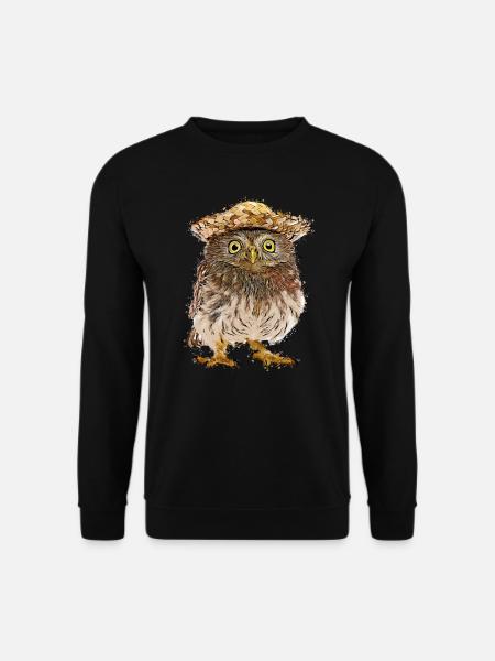 süßes owl uhu eule Vogel kautz Geschenk - Unisex Pullover - Schwarz