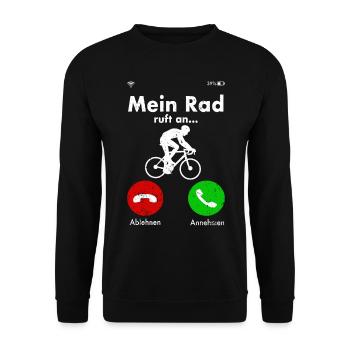 Radfahrer Fahrrad Rennrad Spruch lustig Geschenk - Unisex Pullover - Schwarz - Vorne - Alina (178cm) & Michal (187cm)