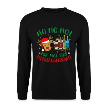 Feuerzangenbowle Spruch Weihnachten SaufenBowle - Unisex Pullover - Schwarz - Vorne - Alina (178cm) & Michal (187cm)