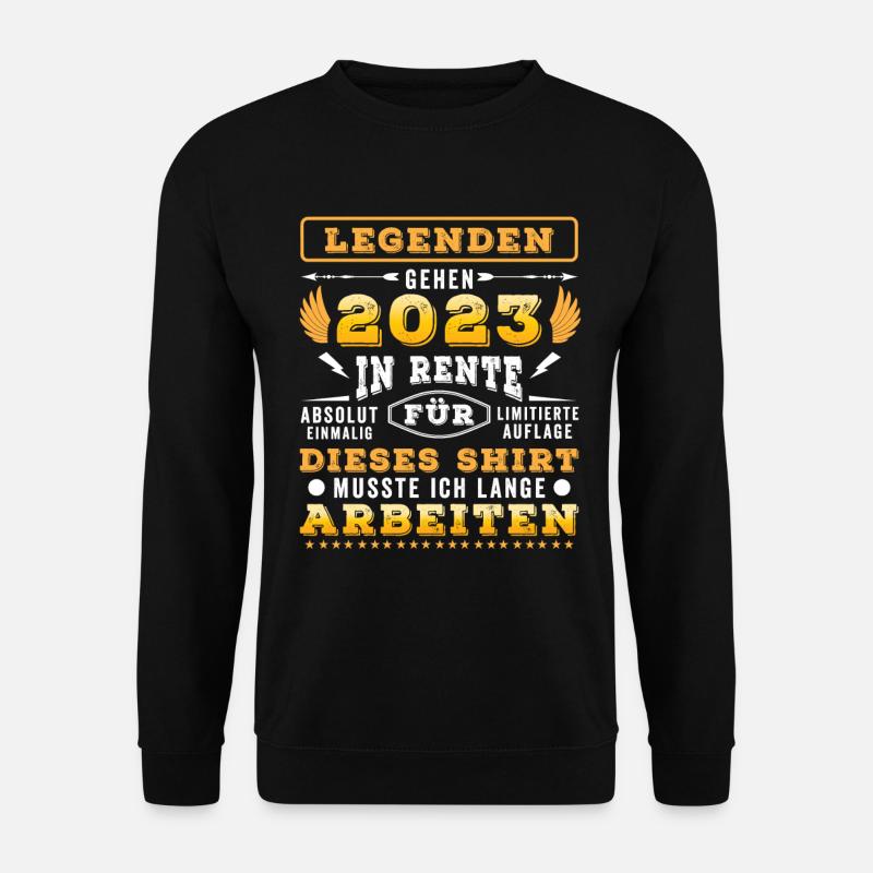 Rentner lustig Ruhestand Pension Rente 2023 - Unisex Pullover - Schwarz
