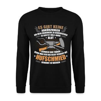 Hufschmied Geschenk - Unisex Pullover - Schwarz - Vorne - Alina (178cm) & Michal (187cm)