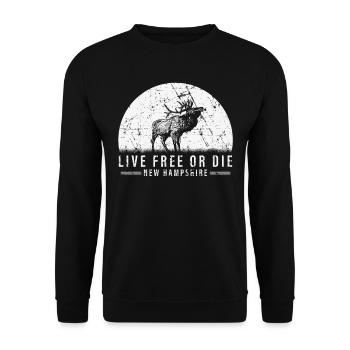 Live Free or Die New Hampshire Hiking - Unisex Sweatshirt - black - Front - Alina (178cm) & Michal (187cm)