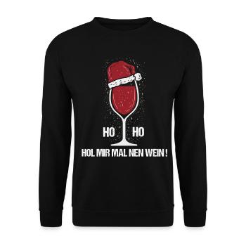 Lustiges Weihnachtsshirt Weihnachten Wein T-Shirt - Unisex Pullover - Schwarz - Vorne - Alina (178cm) & Michal (187cm)