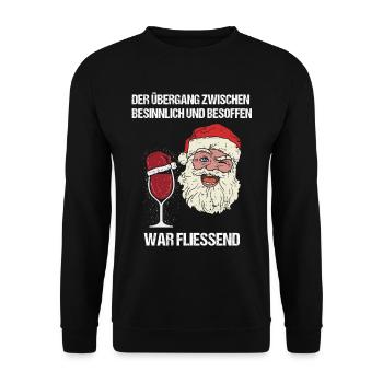 Lustiges Weihnachtsshirt Weihnachten Wein T-Shirt - Unisex Pullover - Schwarz - Vorne - Alina (178cm) & Michal (187cm)
