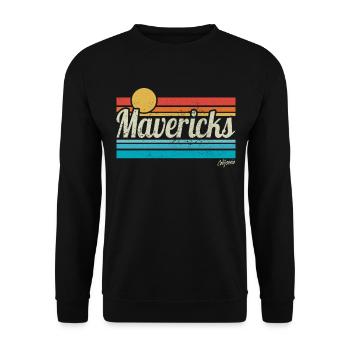 Surfeur de surf rétro de Mavericks Beach en Californie - Sweat-shirt Unisexe - noir - Devant - Alina (178cm) & Michal (187cm)