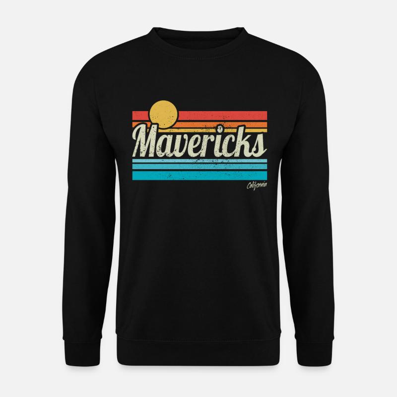 Mavericks Beach Kalifornien Retro Surf Trip Surfer - Unisex Pullover - Schwarz