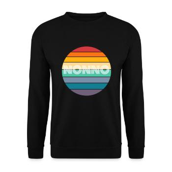 Chemise Rainbow NONNO, Retro NONNO, NONNO Sunset, - Sweat-shirt Unisexe - noir - Devant - Alina (178cm) & Michal (187cm)