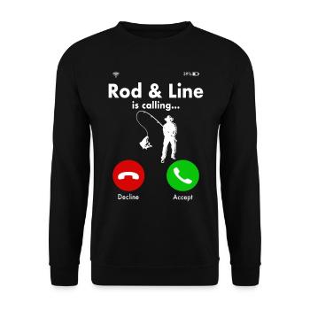 Angler fishing fisherman funny gift present idea - Unisex Sweatshirt - black - Front - Alina (178cm) & Michal (187cm)