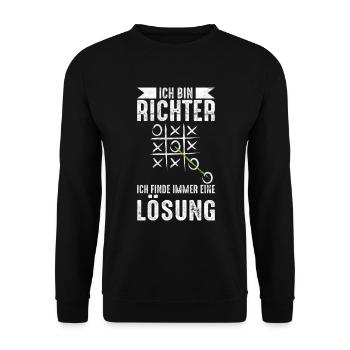 Richter Recht Urteil Amt Geschenk - Unisex Pullover - Schwarz - Vorne - Alina (178cm) & Michal (187cm)