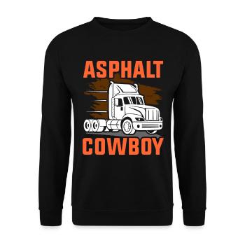 Asphaltcowboy Asphalt Lkw Brummi Lastkraftwagen - Unisex Pullover - Schwarz - Vorne - Alina (178cm) & Michal (187cm)