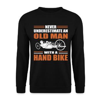 Handbike Old Man - Unisex Pullover - Schwarz - Vorne - Alina (178cm) & Michal (187cm)
