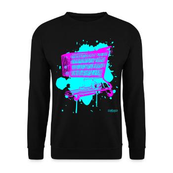 Chariot de courses 2reborn rose fluo - Sweat-shirt Unisexe - noir - Devant - Alina (178cm) & Michal (187cm)