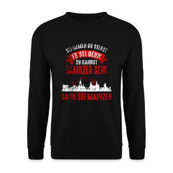 Mainz Skyline Mainzer Geschenk - Unisex Pullover - Schwarz - Vorne - Alina (178cm) & Michal (187cm)