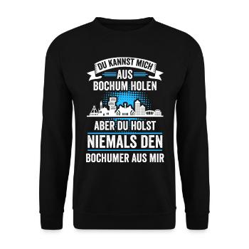 Bochum Skyline Bochumer Bergbau Ruhrpott Lustig - Unisex Pullover - Schwarz - Vorne - Alina (178cm) & Michal (187cm)