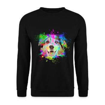 Colorful Australian Shepherd for dog lovers - Unisex Sweatshirt - black - Front - Alina (178cm) & Michal (187cm)