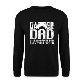 Gamer dad gift fathers day, best gaming dad - Unisex Sweatshirt - black - Front - Alina (178cm) & Michal (187cm)