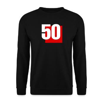 VERJAARDAG, 600 MONTHS, FIFTY, FÜNFZIG, FIFTY - Unisex Sweatshirt - black - Front - Alina (178cm) & Michal (187cm)