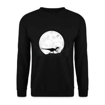 Dinosaur Velociraptor - Unisex Sweatshirt - black - Front - Alina (178cm) & Michal (187cm)