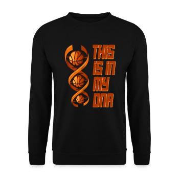 Basketball Is In My DNA Streetball BBall Geschenk - Unisex Pullover - Schwarz - Vorne - Alina (178cm) & Michal (187cm)