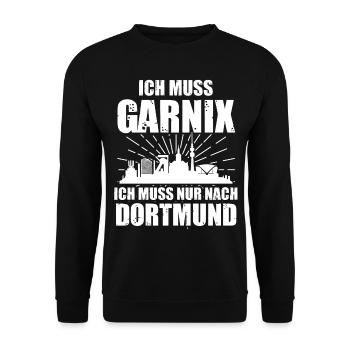 Dortmund Skyline Dortmunder Bergbau Ruhrpott - Unisex Pullover - Schwarz - Vorne - Alina (178cm) & Michal (187cm)
