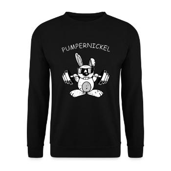 Fitness Kraftsport Gym Pumpernickel Funny Geschenk - Unisex Pullover - Schwarz - Vorne - Alina (178cm) & Michal (187cm)