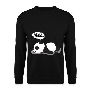 Déclaration Panda T Shirt / Nope Funshirt / No T Shirt - Sweat-shirt Unisexe - noir - Devant - Alina (178cm) & Michal (187cm)