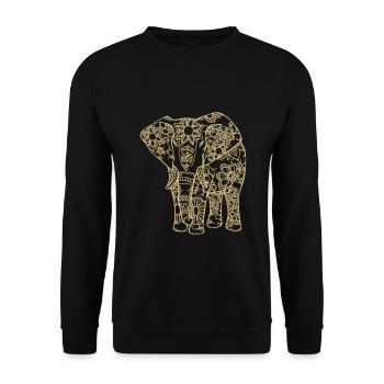 l'éléphant - Sweat-shirt Unisexe - noir - Devant - Alina (178cm) & Michal (187cm)