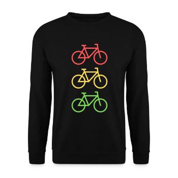 Fahrrad Fahrradfahrer Ampel Geschenkidee Bike - Unisex Pullover - Schwarz - Vorne - Alina (178cm) & Michal (187cm)
