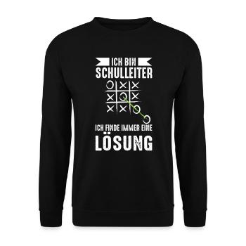 Schulleiter Direktor Rektor Schulleitung Geschenk - Unisex Pullover - Schwarz - Vorne - Alina (178cm) & Michal (187cm)