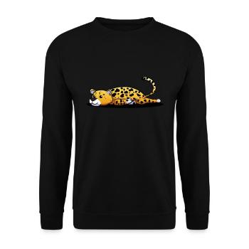 léopard - Sweat-shirt Unisexe - noir - Devant - Alina (178cm) & Michal (187cm)