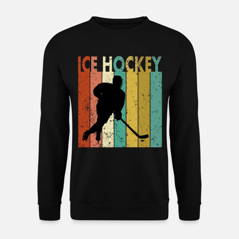 Eishockey Hockey Puck Geschenkidee Wintersport - Unisex Pullover - Schwarz